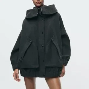 Zara | Jackets & Coats | Nwt Zara Tied Oversized Parka Zw
